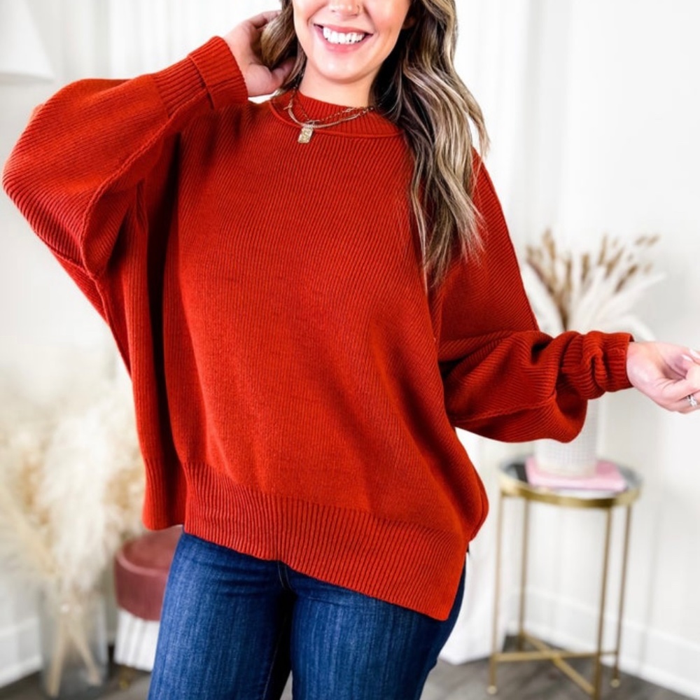 White Birch long sleeve ribbed knit sweater, size Small